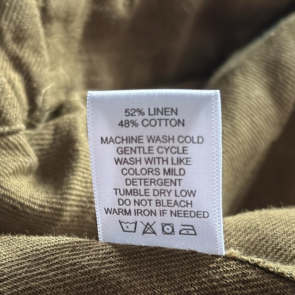 Able Charlie Olive Tapered Linen Blend Pant NWT - Picture 7 of 7